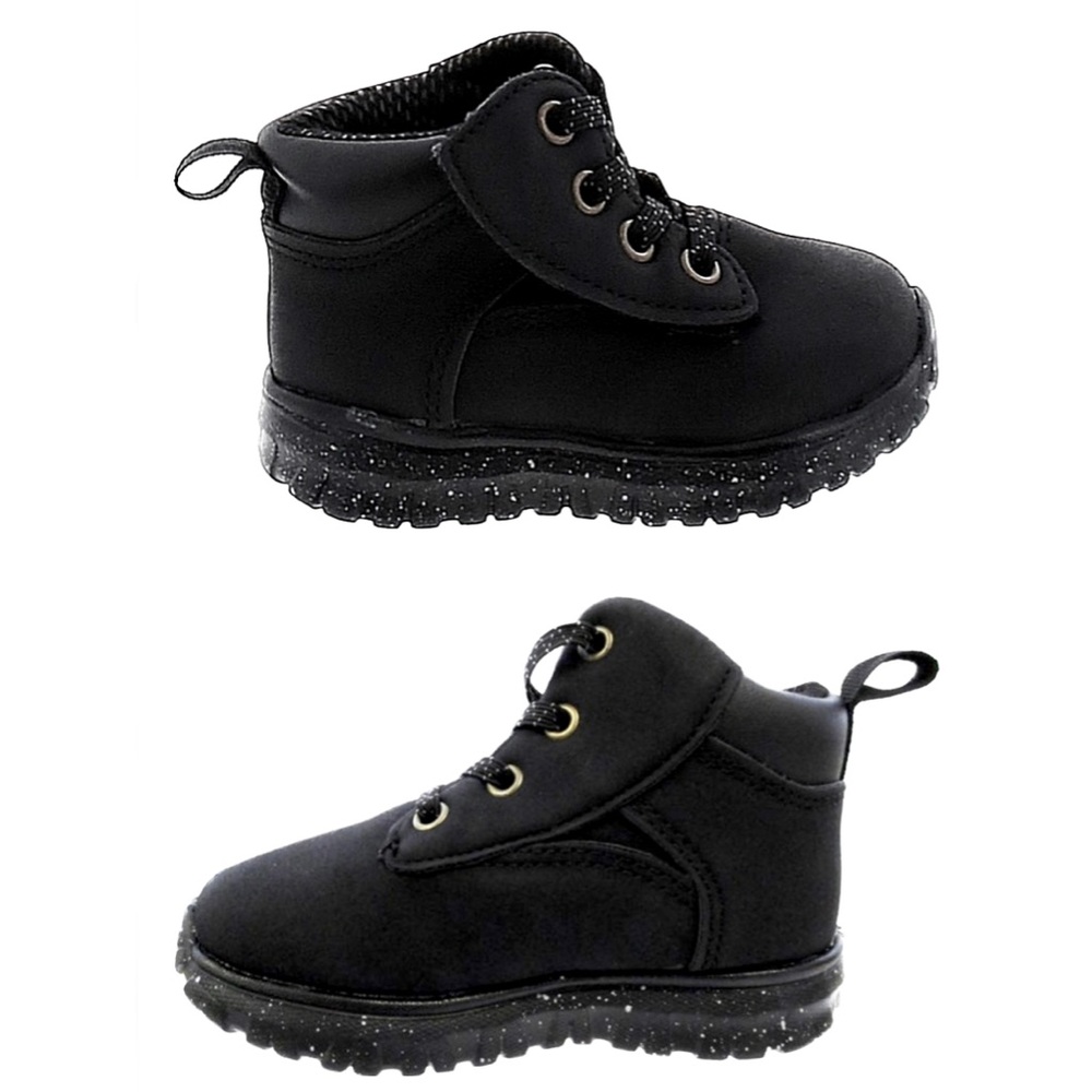 Wonder Nation Black Velcro Hiking Shoes, Toddler Size 5.